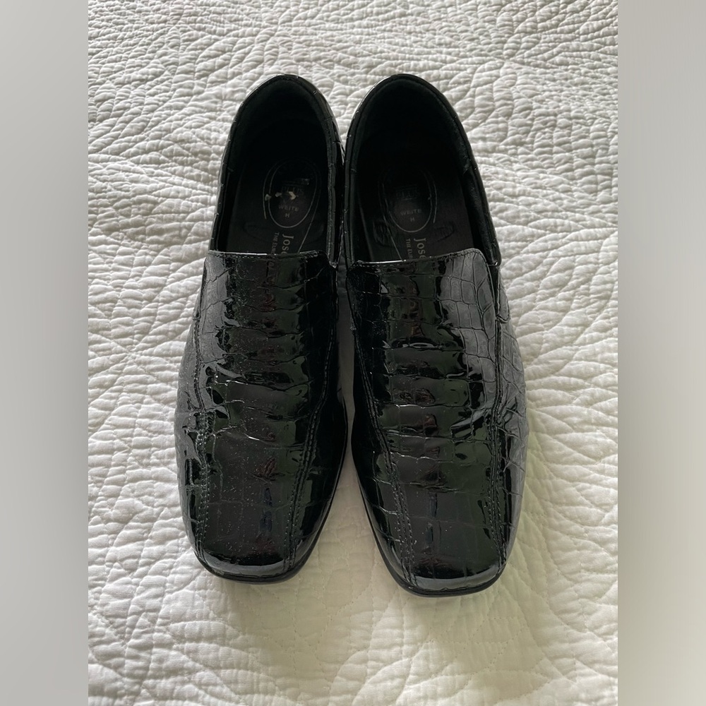Women’s Josef Siebel Black Patent Leather Allligator Loafers Flat Shoes Size 39 - Picture 5 of 5